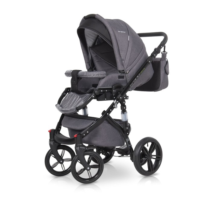 Коляска 3 в 1 BRUNO NATURAL (Riko) 07 Carbon (черный)