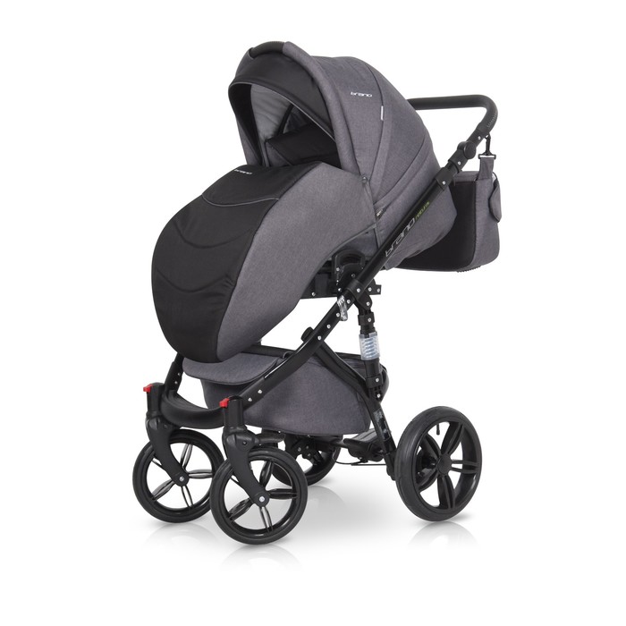 Коляска 3 в 1 BRUNO NATURAL (Riko) 07 Carbon (черный)