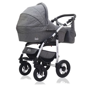 

Коляска 3 в 1 Fenix prime pcof, BartPlast, цвет чёрный джинс