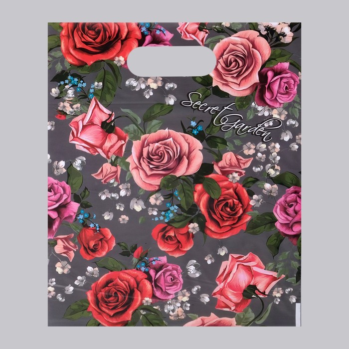 Пакет "Таинственный сад", полиэтиленовый с вырубной ручкой, 31 х 40 см, 60 мкм