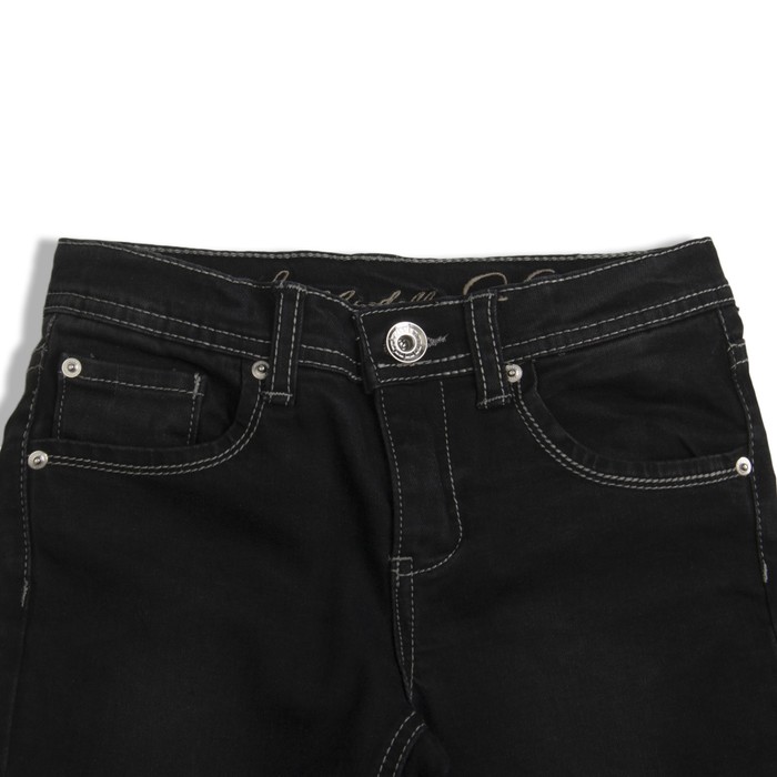 Брюки джинсовые для девочки, рост 98-104 см, цвет чёрный