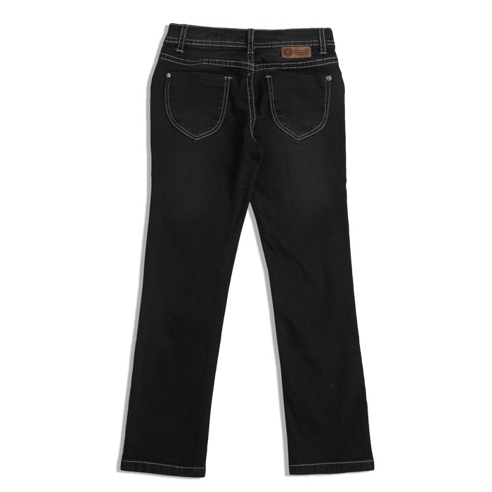 Брюки джинсовые для девочки, рост 98-104 см, цвет чёрный
