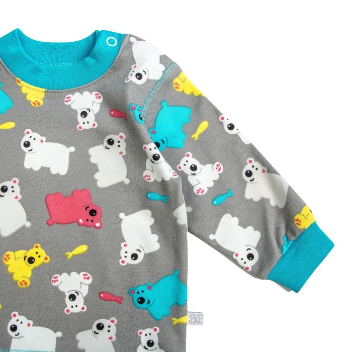 Пижама c манжетами для мальчика, рост 128 см, цвет Мишки U070111Y128