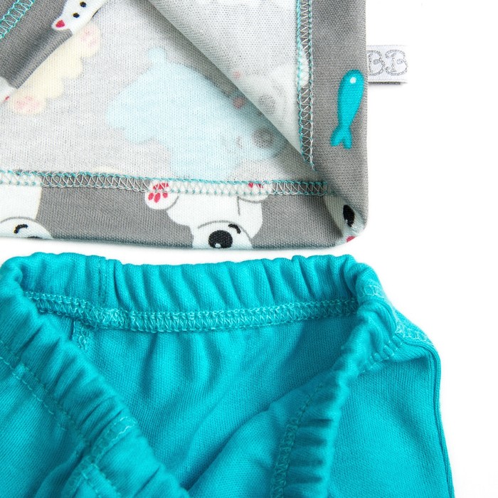 Пижама c манжетами для мальчика, рост 128 см, цвет Мишки U070111Y128