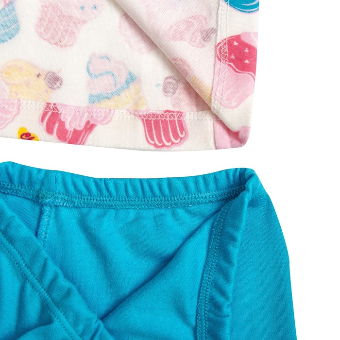 Пижама c манжетами для девочки, рост 92 см, цвет Пироженки-голубой U070111Y92_М