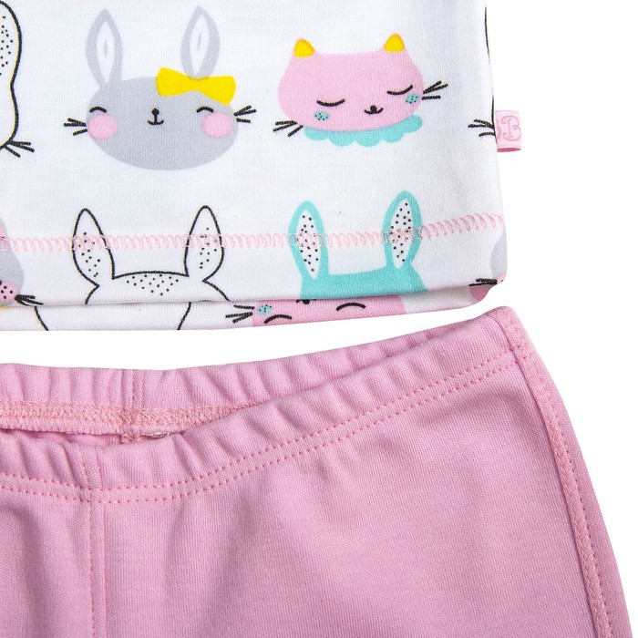 Пижама c манжетами для девочки, рост 92 см, цвет Зайки-розовый U070111Y92_М
