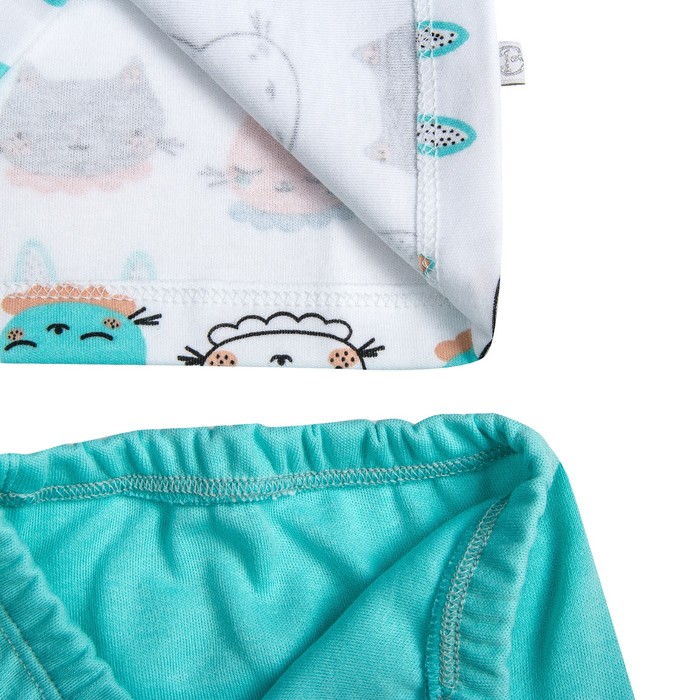 Пижама c манжетами для мальчика, рост 122 см, цвет Зайки-серый -бирюза U070111Y122