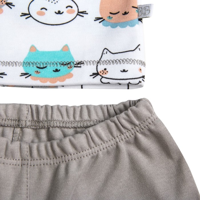 Пижама c манжетами для мальчика, рост 68 см, цвет Зайки-серый U070111Y68_М