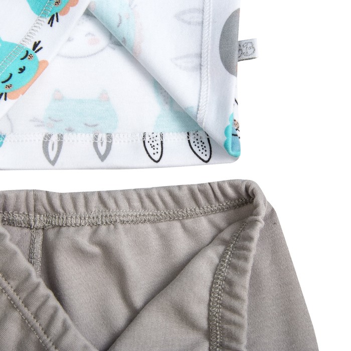 Пижама c манжетами для мальчика, рост 98 см, цвет Зайки-серый U070111Y98