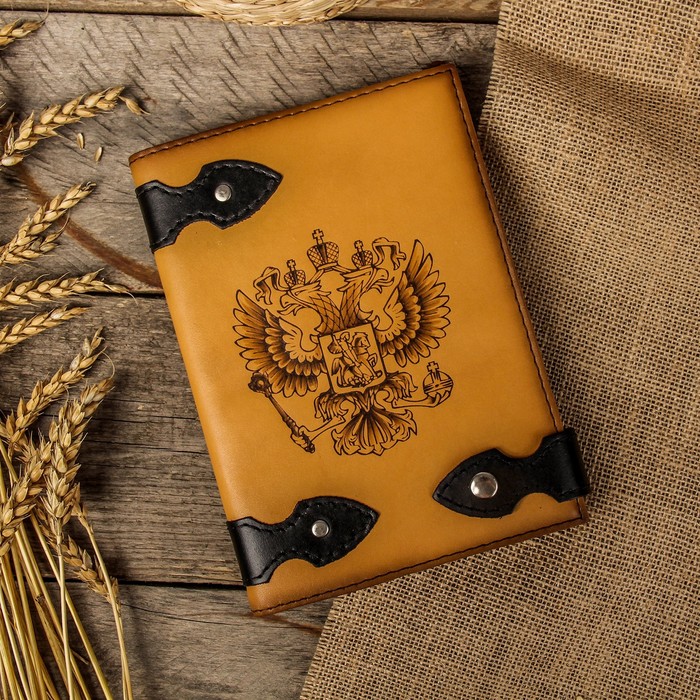 Ежедневник «Герб» с шедеврами зодчества (с заклёпками), 16,5х22 см, натур.кожа