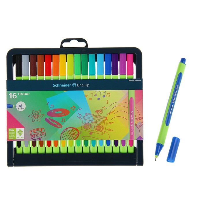Линер Schneider Line-Up, узел 0.4 мм, 16 штук в футляре, микс