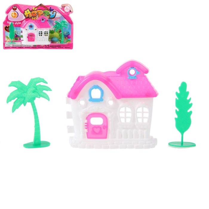 Дом для кукол "Счастливый дом" с аксессуарами, МИКС