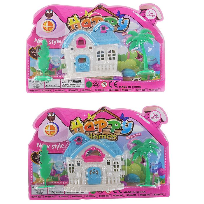 Дом для кукол "Счастливый дом" с аксессуарами, МИКС