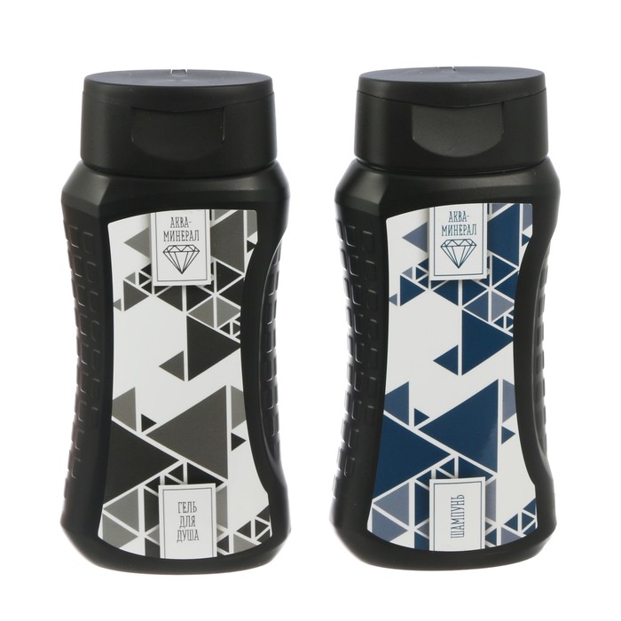 Подарочный набор "Будь первым всегда и везде": гель для душа, шампунь, бритва, мочалка в пластиковой подставке