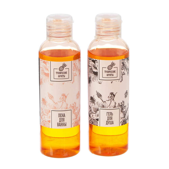 Подарочный набор "Любимой подруге": гель для душа и пена для ванн с ароматом тропических фруктов, по 150 мл