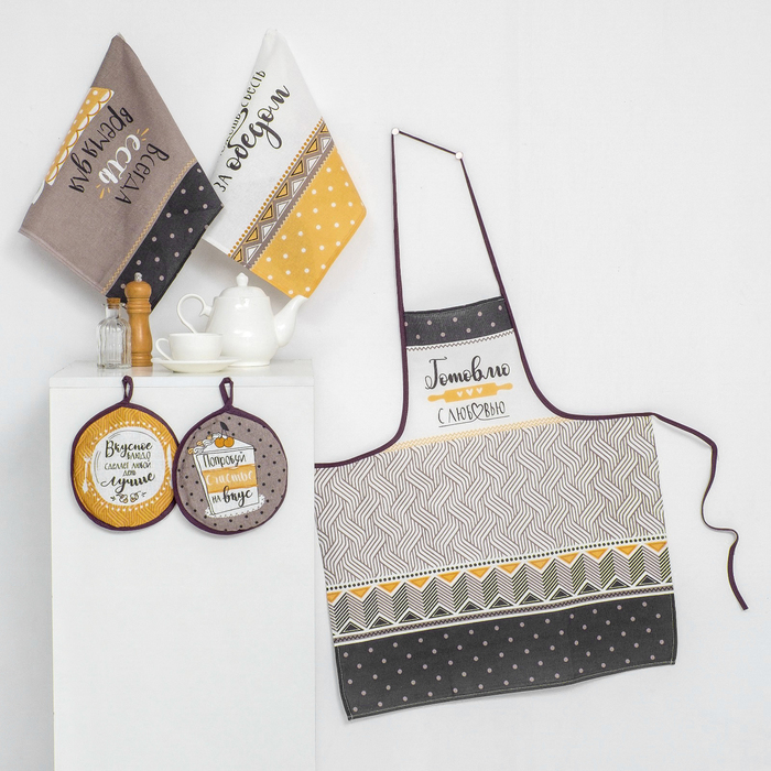 Прихватка "Доляна" Вкусное блюдо 17 х 17 см, 100 % хл 162 г/м²