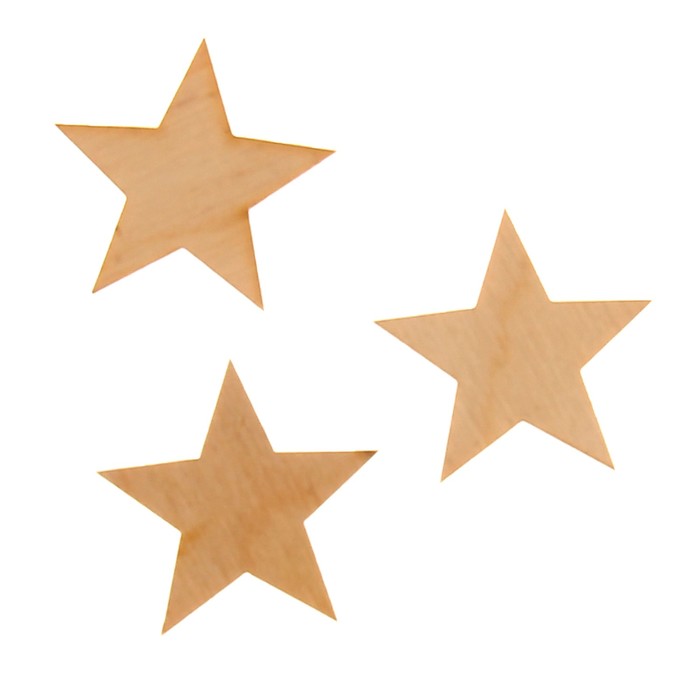 Декоративный элемент из фанеры "Звезда" Набор 3 шт. 3,6 см