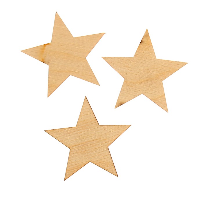 Декоративный элемент из фанеры "Звезда" Набор 3 шт. 5,2 см