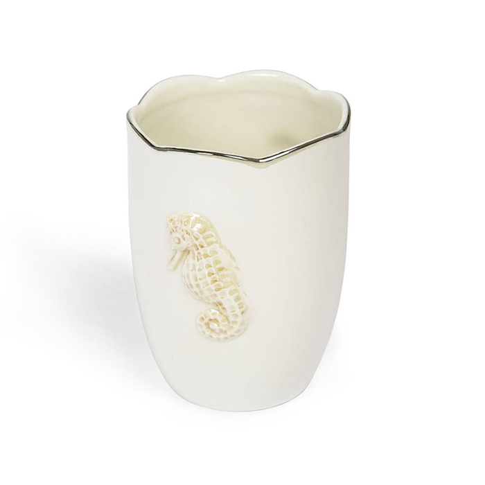 Стакан для зубной пасты Mare Shells Pearl, цвет белый перламутр