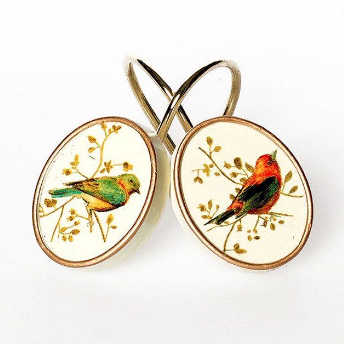 Набор из 12 крючков для шторки Gilded Birds