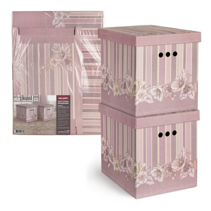 Набор коробов картонных 2 шт flowers 28х38х31,5 см