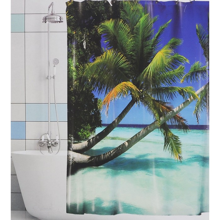 Штора для ванной комнаты 180х180 см "Голубая лагуна" полиэстер