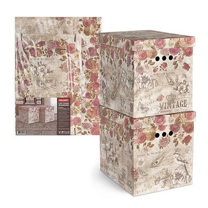Набор коробов картонных 2 шт flowers 28х38х31,5 см