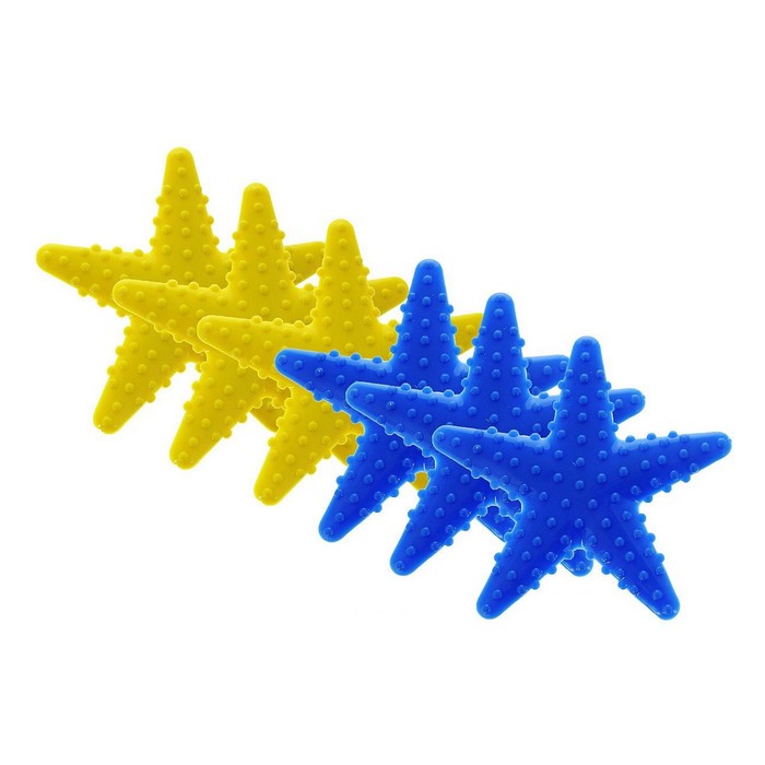 Набор мини-ковриков для ванной 6 шт "Звезда" на присосах, цвет МИКС