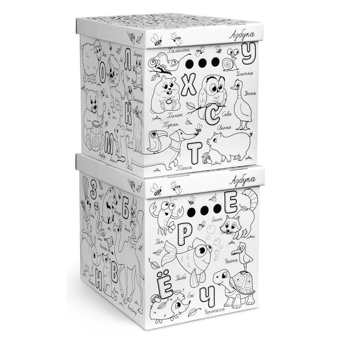 Короб-раскраска 2 шт "Азбука" 28х38х31,5 см, картонный