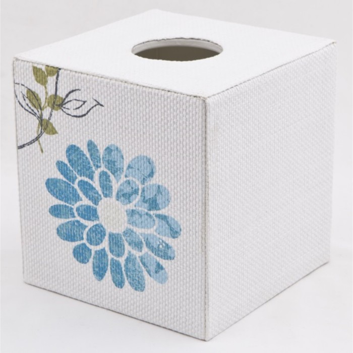 Бокс для салфеток Stripe & Floral, цвет белый/голубой