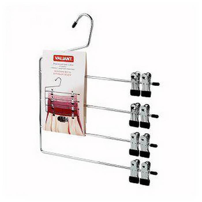 Вешалка для брюк четырехуровневая, с зажимами