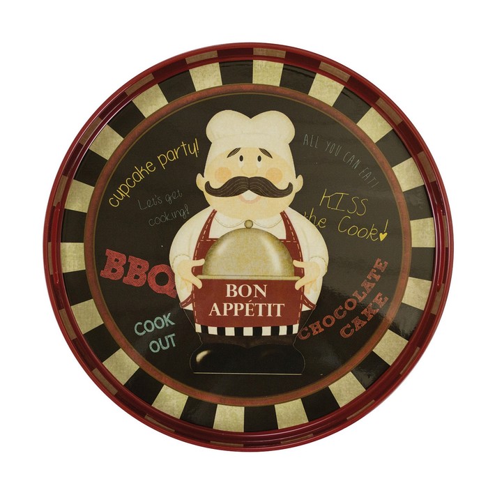 Поднос круглый с бортиком и ручками Bon Appetit Chef