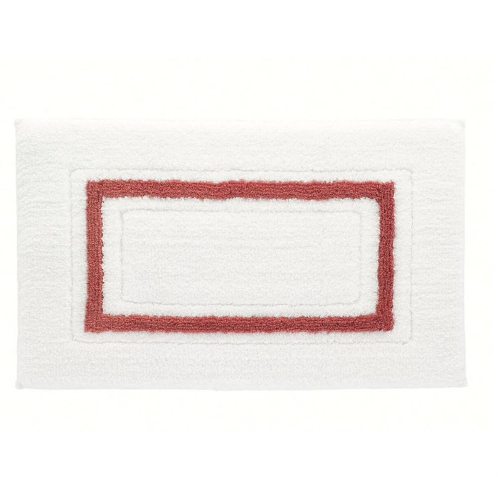 Коврик 51х79 Framed Stripe White/Paprika, цвет белый