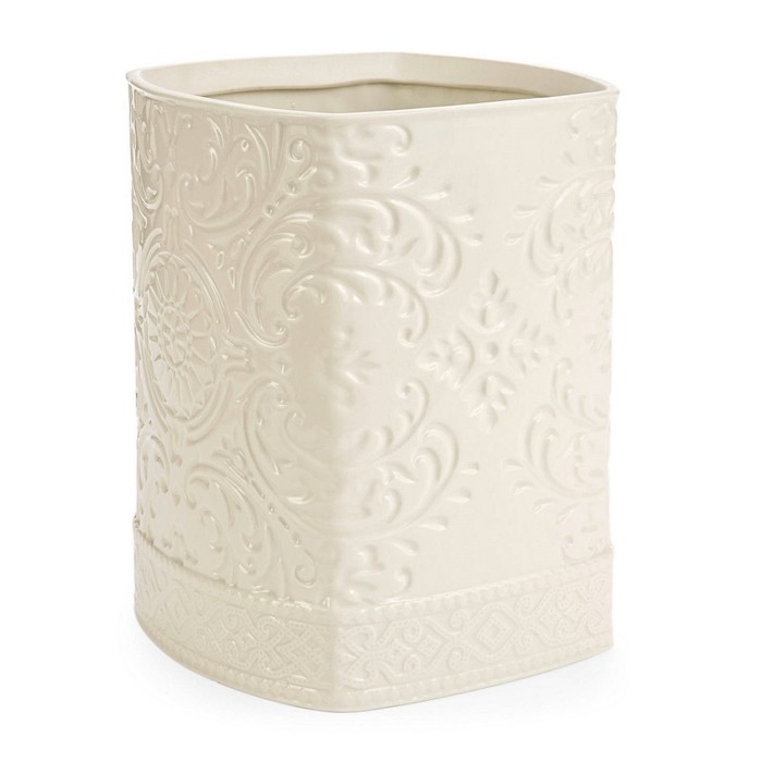 Корзина для мусора Bedminster Damask, цвет молочный