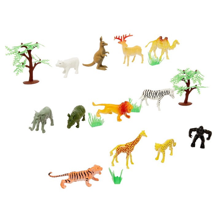 Набор животных «Дикая природа» с аксессуарами, 12 фигурок набор животных дикая природа с аксессуарами 12 фигурок