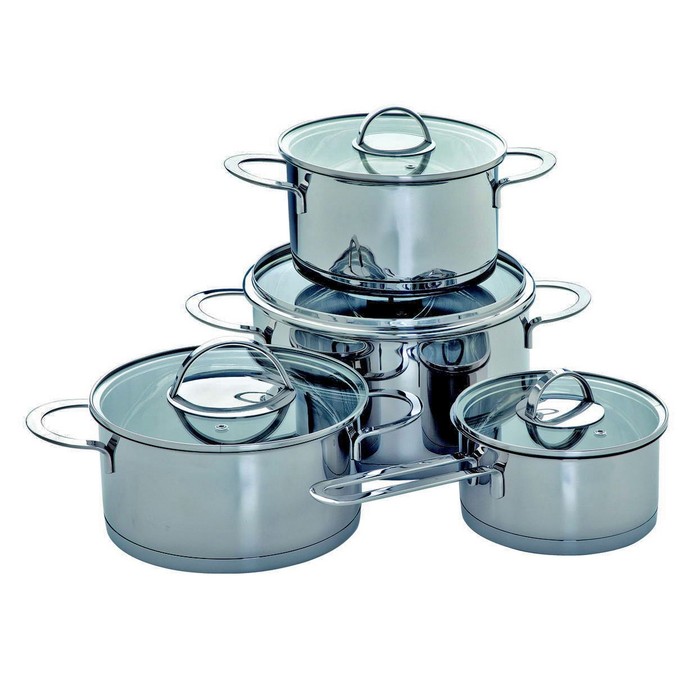 Набор посуды 8 предметов, нержавеющая сталь