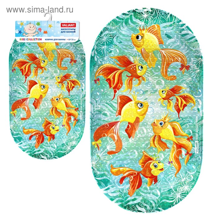 фото Spa-коврик для ванны «золотые рыбки», 69 х 39 см valiant