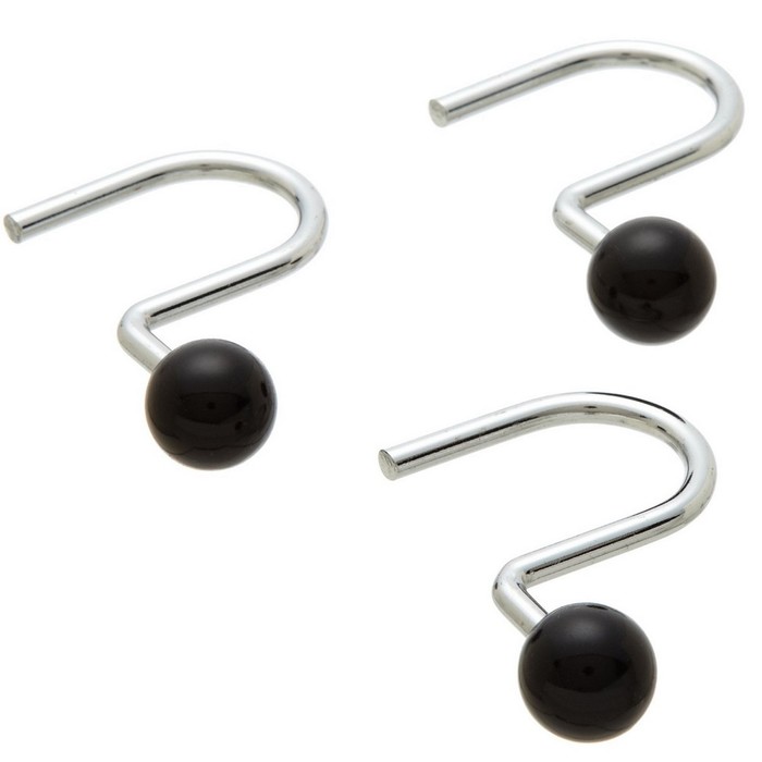 Набор из 12 крючков для шторки Ball Type Hook Black