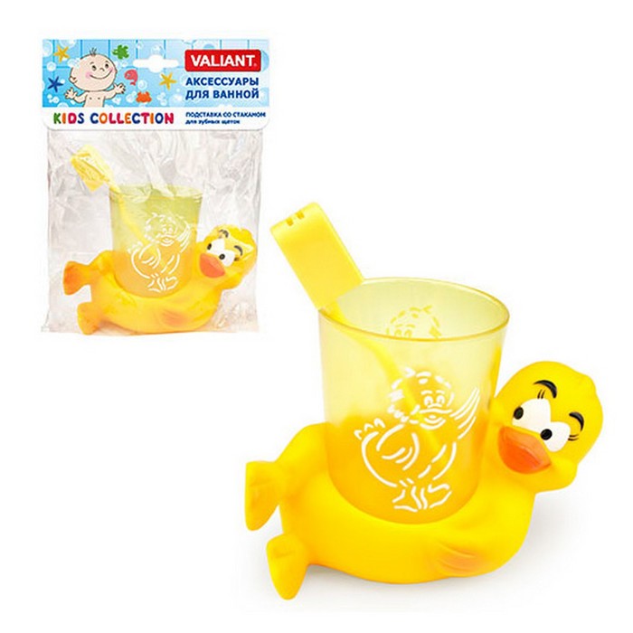 Набор для ванной "Утята" 2 предмета: подставка, стакан для зубных щёток