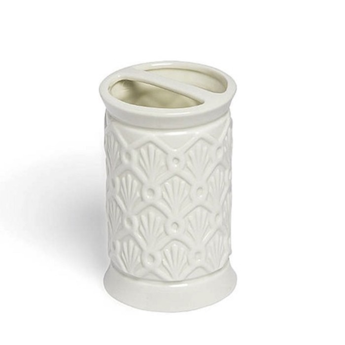 Стакан для зубных щёток Deco Fan, цвет белый