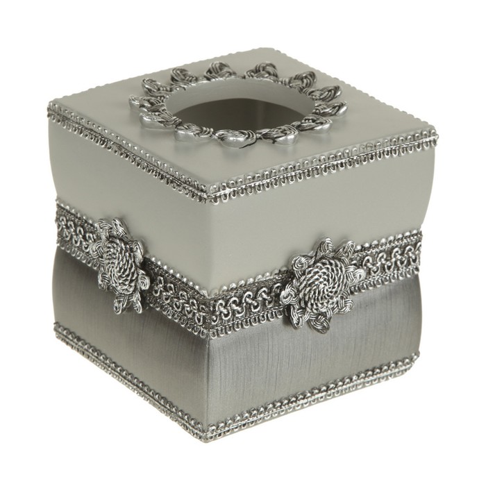 Бокс для салфеток Braided Medallion Silver, цвет серый