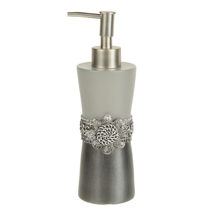 Дозатор для жидкого мыла Braided Medallion Silver , цвет серый