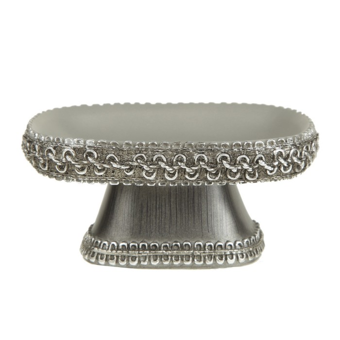 Мыльница Braided Medallion Silver, цвет серый