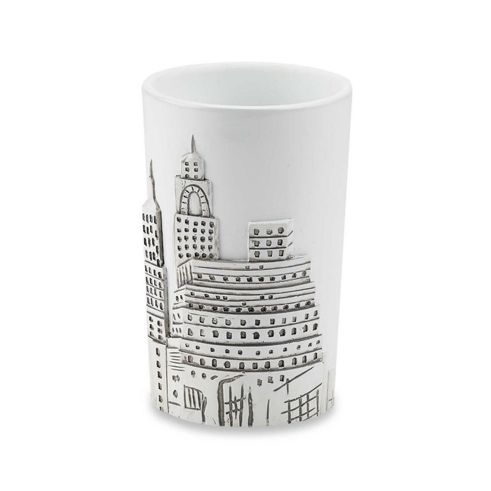 Стакан для зубной пасты Chloe, цвет белый/черный