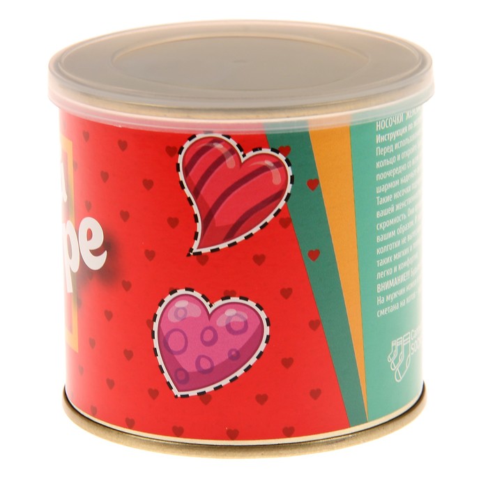 Носки женские в консервной банке "Носочки любимой сестре", 1 пара, МИКС