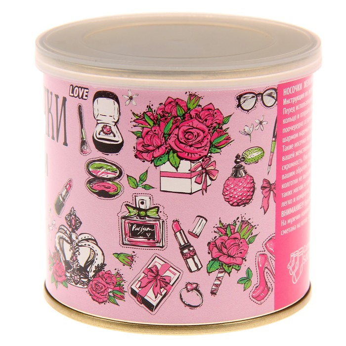 Носки женские в консервной банке "Носочки для леди BOSSa", 1 пара, МИКС