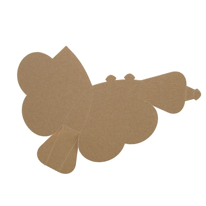 Коробка крафт из рифленого картона, сердце, 18 х 20 х 4 см