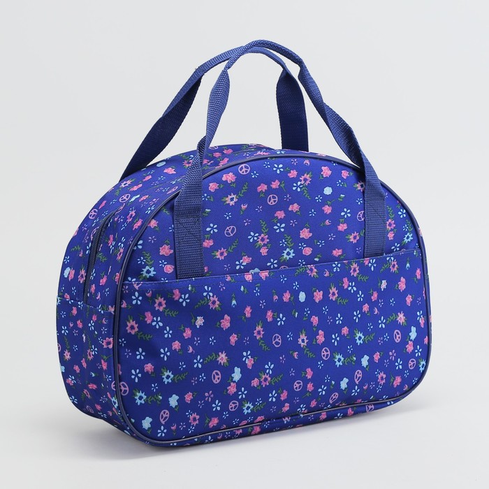 Сумка дорожная, отдел на молнии, наружный карман, цвет синий