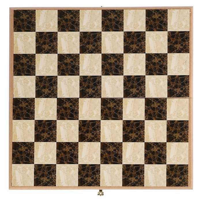 Настольная игра 2 в 1 "Мрамор": нарды, шашки (доска дерево 40х40 см)