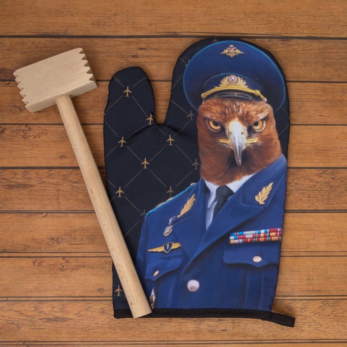 Кух. набор "Доляна" Орёл, варежка-прихватка 19 х 26 см, молоток дерев. 27*8*4 см